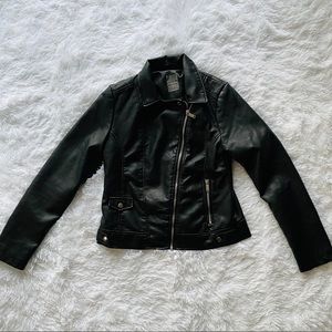 Black faux leather jacket